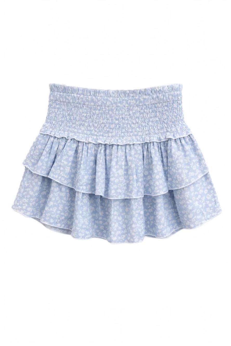 NEW KATIE J NYC girl's brooke skirt in blue ditsy floral